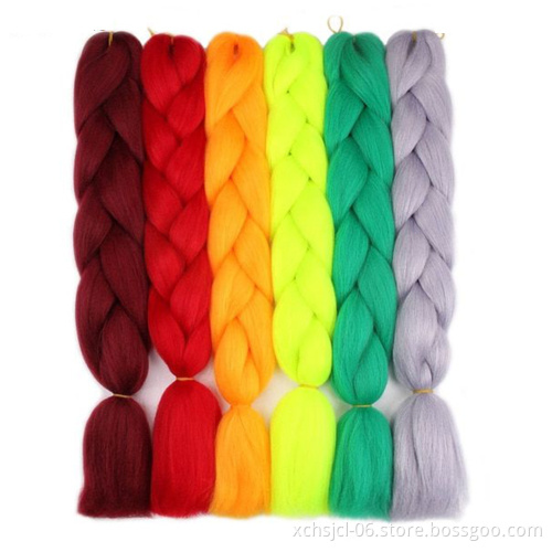Wholesale Synthetic Braiding 40 colors Single colorJumbo Braiding Hair Extensions Braiding Hair 24 Inch Synthetic Hair for Women